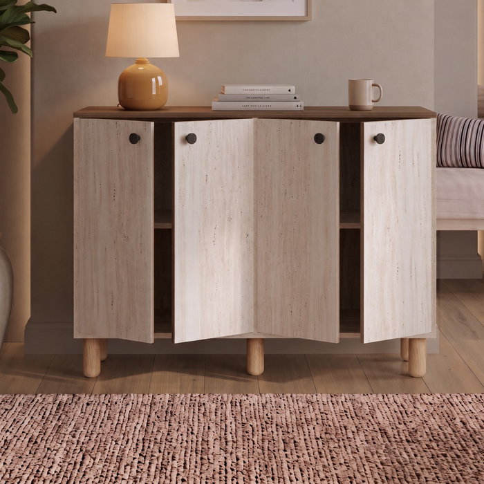 Hanah Home Consola Luvia Travertino y Venezia Nogal Hanah Home Consola Luvia Travertino y Venezia Nogal